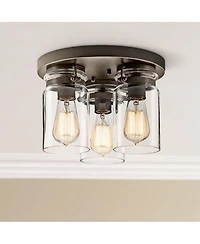 Kichler Brinley 11" Wide Olde Bronze 3-Light Ceiling Light