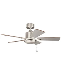42" Kichler Bowen Brushed Nickel Ceiling Fan with Pull Chain