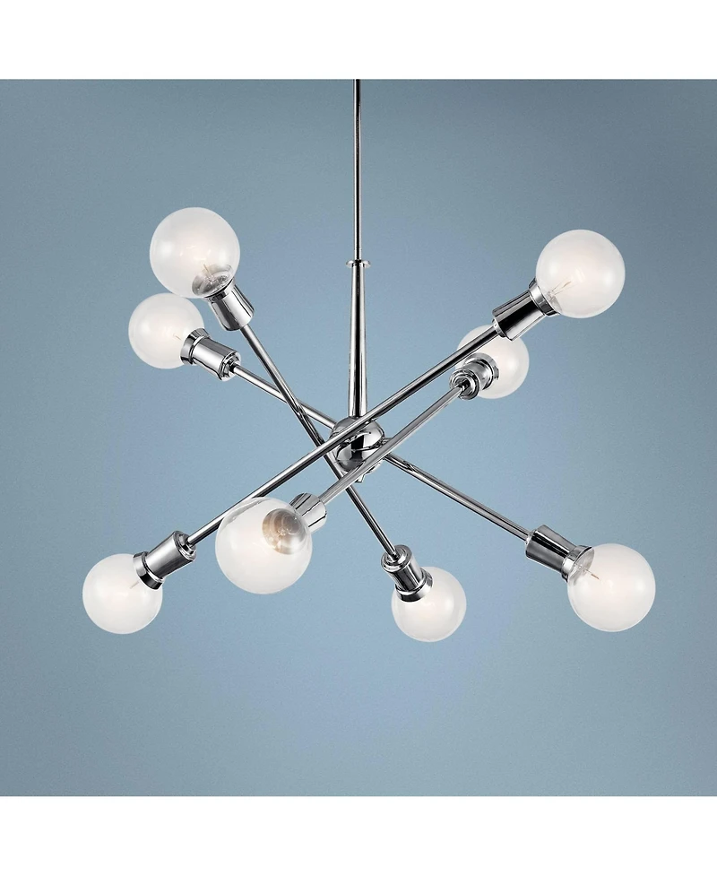 Kichler Armstrong 30" Wide Chrome Adjustable 8-Light Chandelier