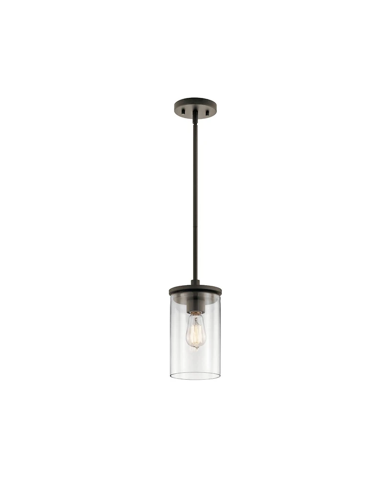 Kichler Crosby 6" Wide Olde Bronze 1-Light Clear Glass Mini Pendant