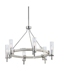 Kichler Telan 29 1/4" Wide Wood Ring Wagon Wheel Pendant Chandelier