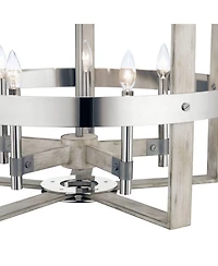 Kichler Peyton 26" Wide White Washed Wood 5-Light Chandelier