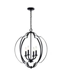Kichler Voleta 22" Wide Black 4-Light Foyer Pendant