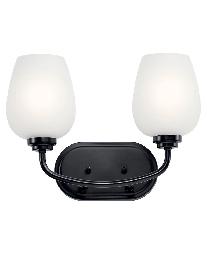 Kichler Valserrano 10 1/4" High Black 2-Light Wall Sconce