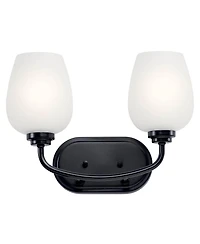 Kichler Valserrano 10 1/4" High Black 2-Light Wall Sconce