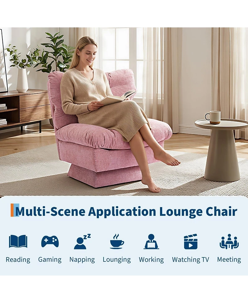 2 Set of Oversized Swivel Rocker Recliner Chair with High Back, 360 degrees) Rotation and Gentle Rocking for Living Room, Nursery, 300lbs Capacity