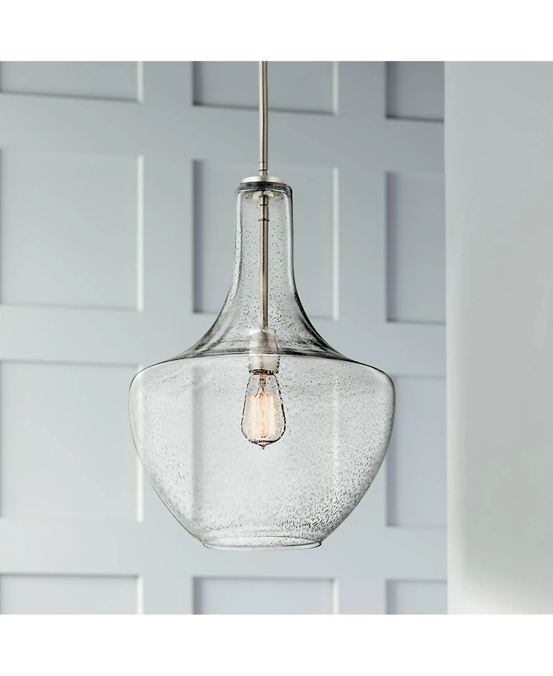 Kichler Everly 13 3/4" Wide Nickel Clear Glass Pendant Light