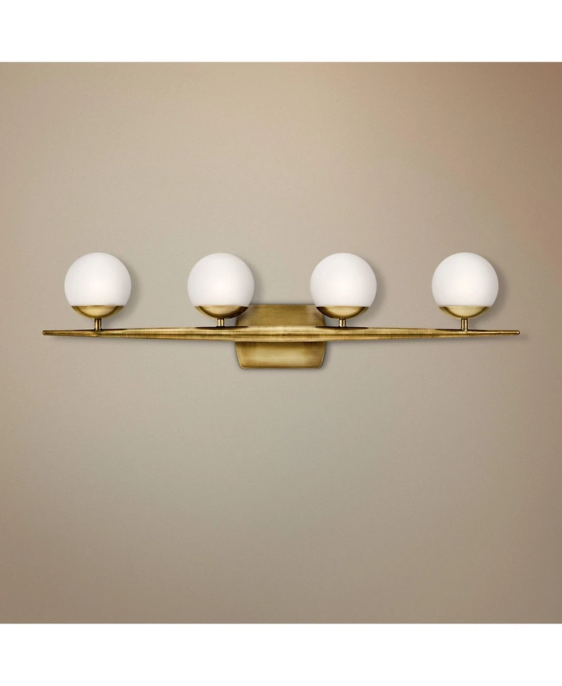 Kichler Jasper 32 1/4" Wide Natural Brass 4-Light Halogen Bath Light