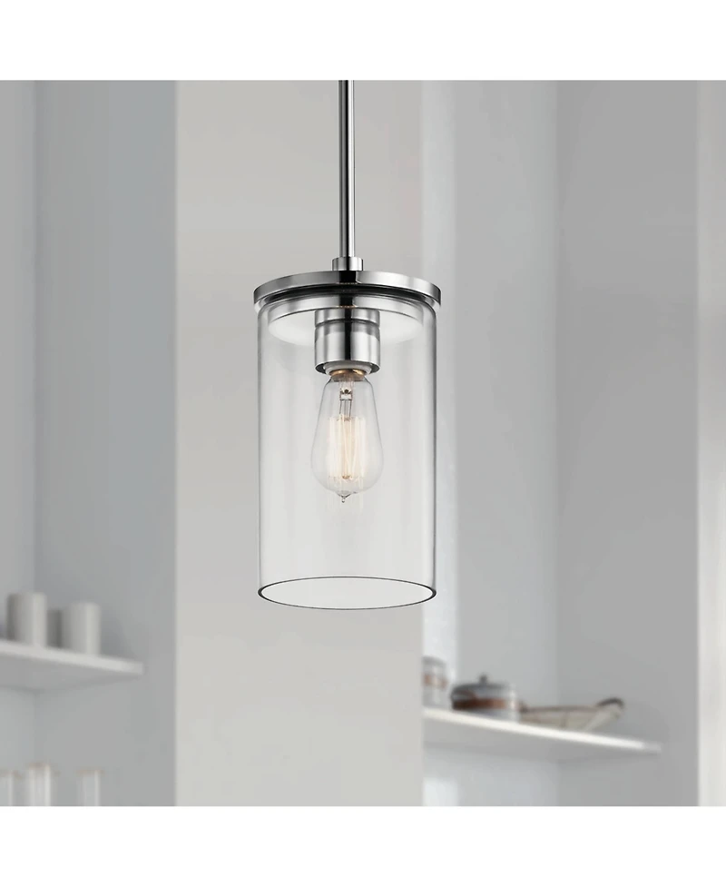 Kichler Crosby 6" Wide Dual-Chrome 1-Light Mini Pendant
