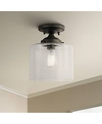 Kichler Winslow 8 1/2" Wide Seeded Glass Olde Bronze Ceiling Light