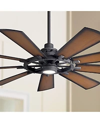 65" Kichler Gentry Distressed Black Led Ceiling Fan