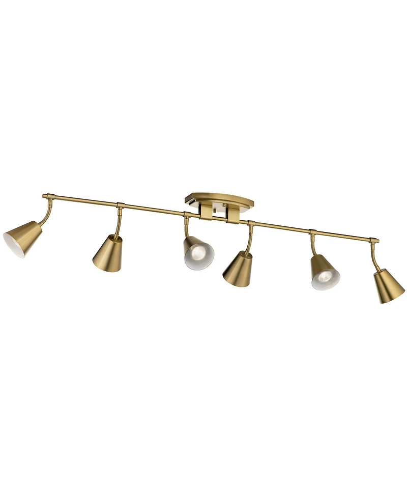Kichler Sylvia 45" Wide 6-Light Brushed Brass Track Ceiling Light