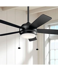 42" Kichler Starkk Satin Black Modern Pull Chain Led Ceiling Fan