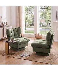 2 Set of Swivel Accent Chair, Modern Chenille Sofa Chair 360 degrees) Rotation, Oversize Base 30" Wide Seat, Supports 300 Lbs, Cozy Living Room