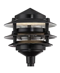 John Timberland Pagoda 12" High Modern 12-Piece Outdoor Landscape Lighting Set Porch House Led Bulb Dusk To Dawn Black Aluminum