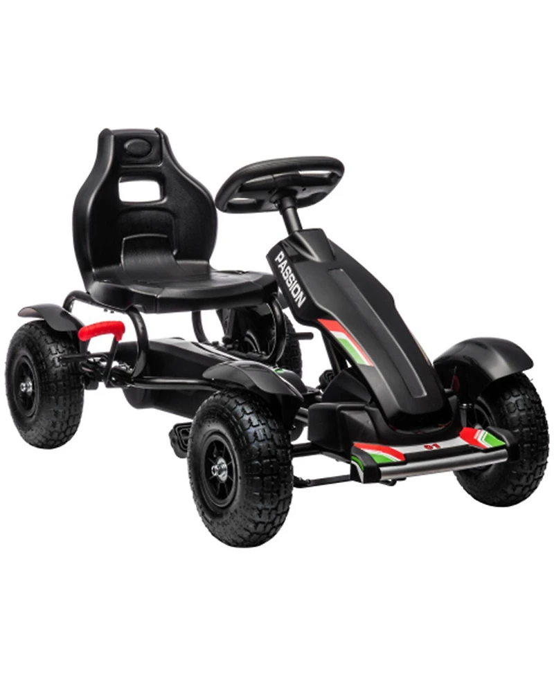 Yobtop Kids Pedal Go Kart with Adjustable Seat, Handbrake, 110-lb. Capacity, Ages 5-12