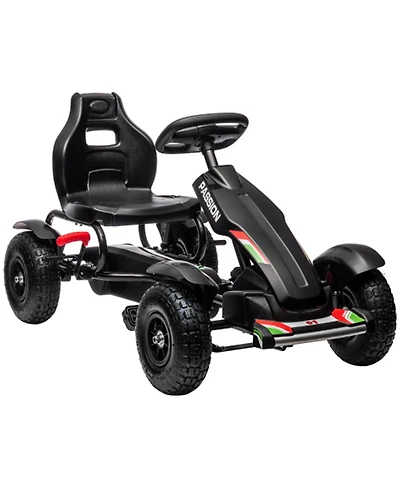 Yobtop Kids Pedal Go Kart with Adjustable Seat, Handbrake, 110-lb. Capacity, Ages 5-12