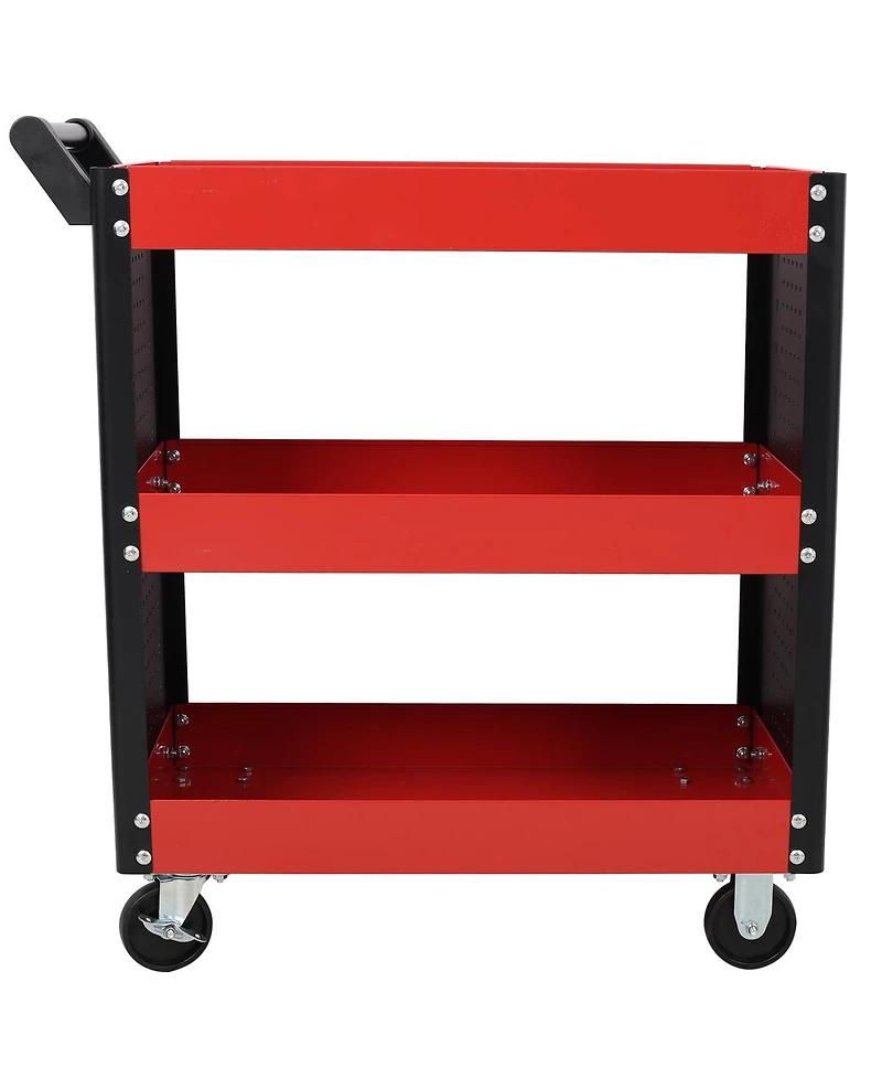 Streamdale Furniture 3 Tier Rolling Tool Cart with Pegboard