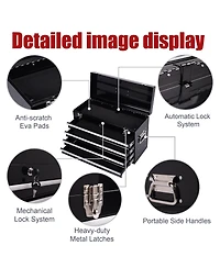 Streamdale Furniture 21" Heavy-Duty 4-Drawer Portable Metal Tool Box with Ball Bearing Slides