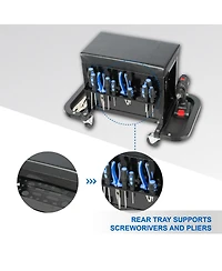 Streamdale Furniture Rolling 3-Drawer Tool Chest Mechanic Seat, 350Lbs Capacity