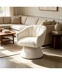 Streamdale Furniture Modern Channel Tufted 360degree(s) Swivel Accent Chair