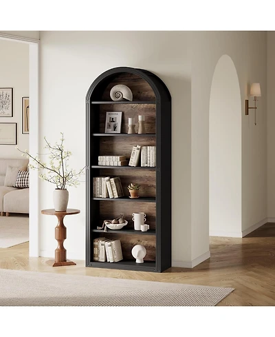 Tribesigns 6-Tier 77" Bookshelf with Arched Top