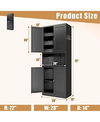 Boyel Living Steel Modern Kitchen Storage Cabinet with Drawer Adjustable Shelves