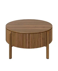 Streamdale Furniture Round Fluted Lift-Top Coffee Table with Hidden Storage