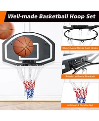 Zeny Wall-mounted basketball hoop, shatterproof back, folding hoop, durable hoop and all-weather mesh for indoor and outdoor use