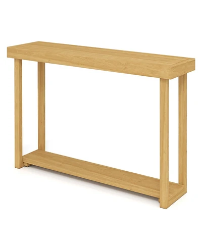 Slickblue 2-Tier Narrow Console Table 46" Solid Wood Farmhouse Style