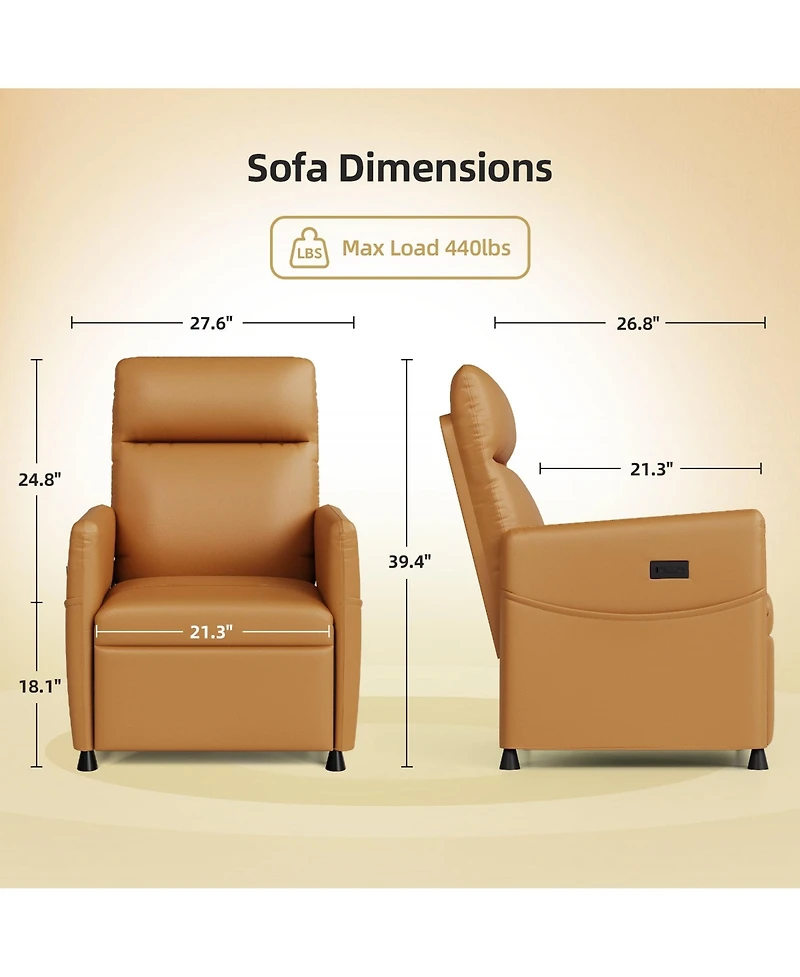 Boyel Living Leather Electric Recliner Chair with Power Lift and Padded Seat for Living Room
