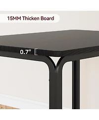 homfan 5-Piece Dining Glass Table wiht 4 Pu Leather Chairs Space-Saving Metal Frame