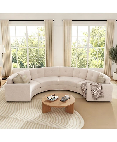 Streamdale Furniture 4-Piece Upholstered Curved Modular Sectional Sofa