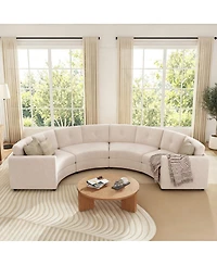 Streamdale Furniture 4-Piece Upholstered Curved Modular Sectional Sofa