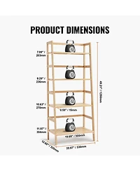 Slickblue 4-Tier Wicker Ladder Shelf, Freestanding Open Bookcase with Display Shelves for Home Office
