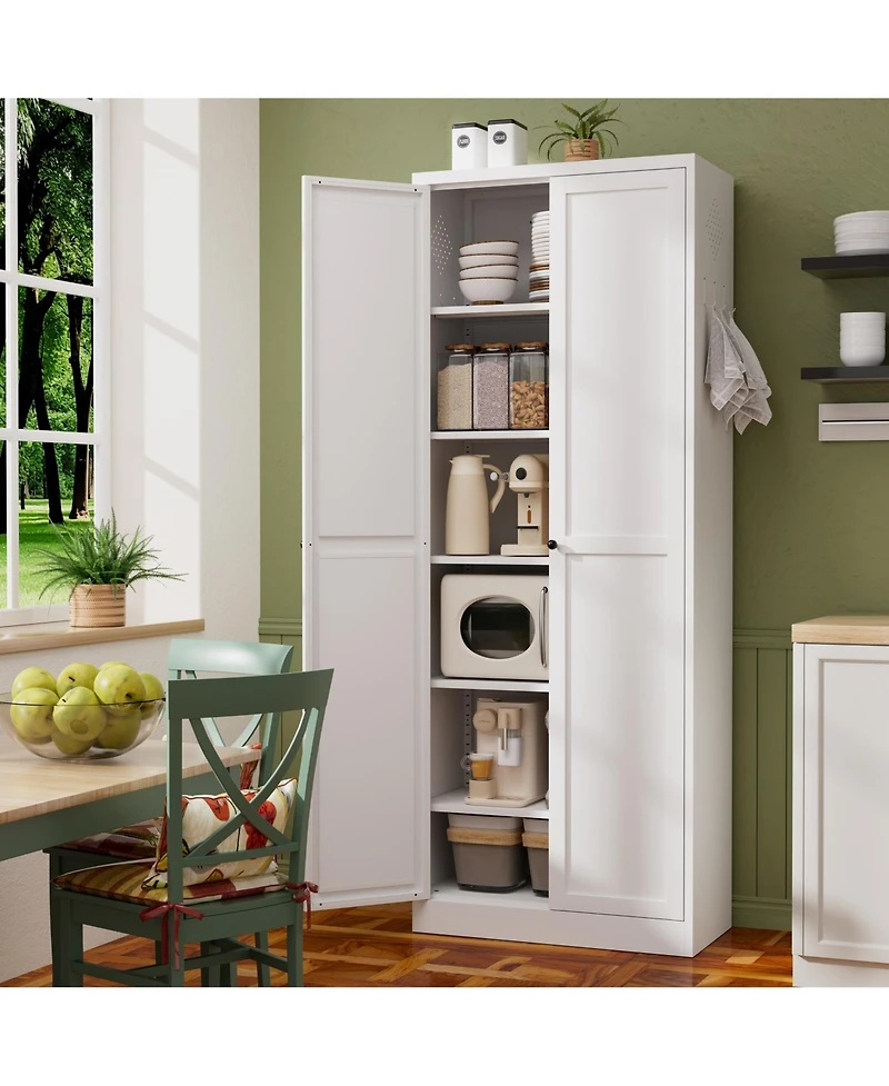 Boyel Living Modern Storage Cabinet 5 Shelf Adjustable Steel Tool Free Assembly
