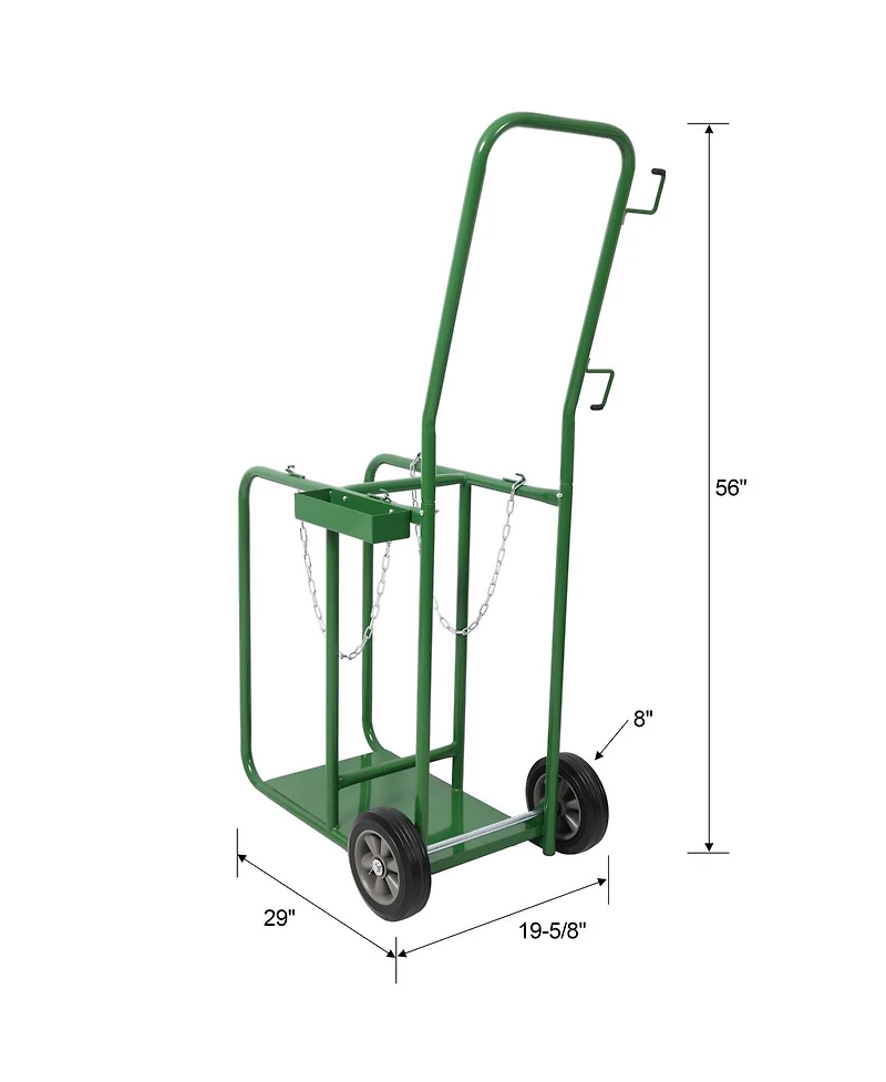 Streamdale Furniture Dual Cylinder Welding Cart with 8" Solid Wheels, 440lb Capacity