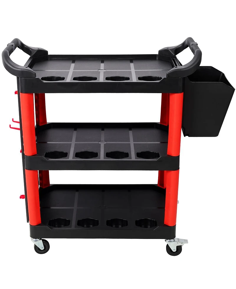 Streamdale Furniture 3-Tier Rolling Auto Detail Cart with Bucket, Tools, and Wheels