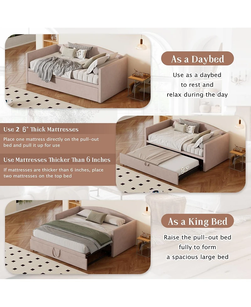 Streamdale Furniture Twin Daybed with Pop-Up Trundle