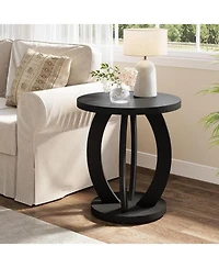 Tribesigns Round End Table with Storage