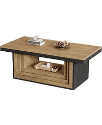 Tribesigns 47-Inches Coffee Table Living Room, Rectangle Center Table with Open Storage