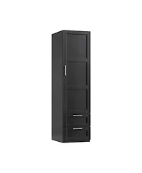 Streamdale Furniture Tall Kitchen Pantry Freestanding Cabinet with Door and Two Drawers