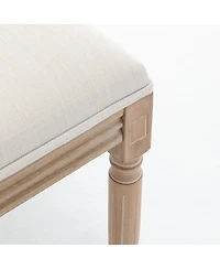 Streamdale Furniture Farmhouse Solid Wood Dining Chairs, Linen Cushion, Set of 2