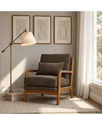 Streamdale Furniture Modern Solid Wood Accent Chair with Nubby Upholstery