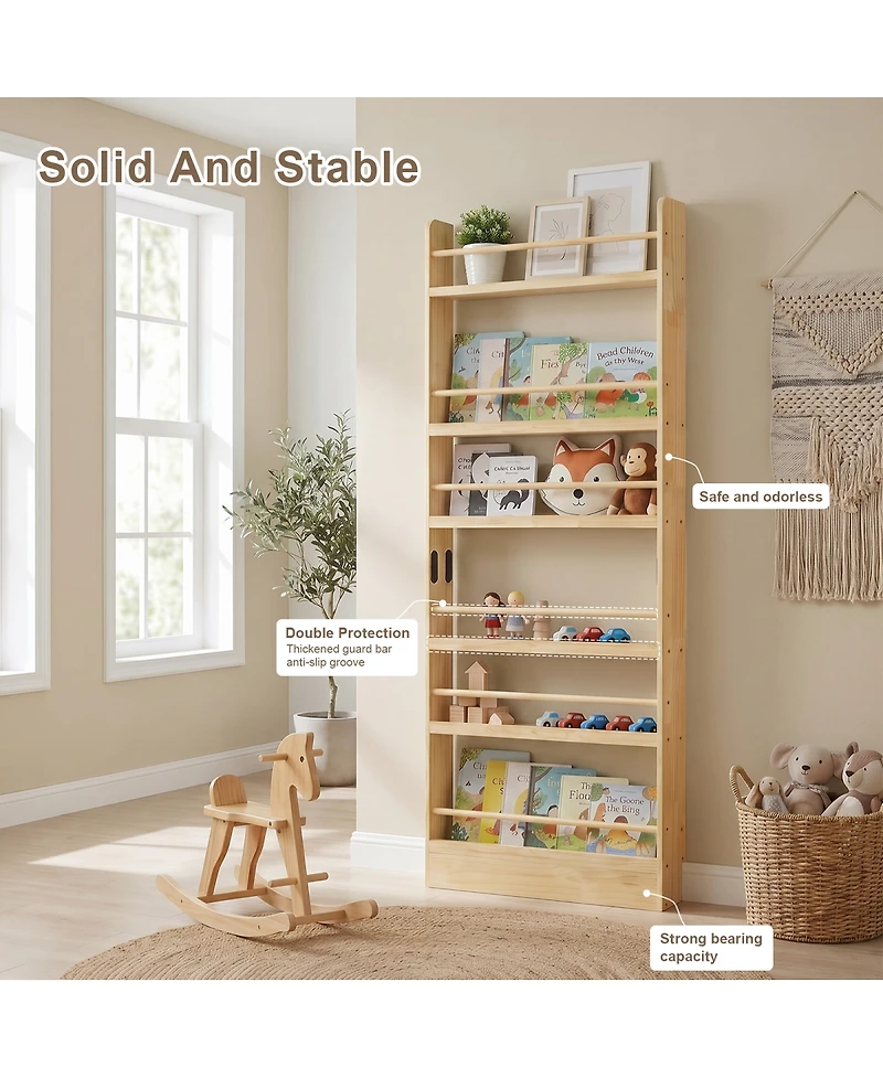 Streamdale Furniture 6-Tier Solid Wood Over-the-Door Bookshelf