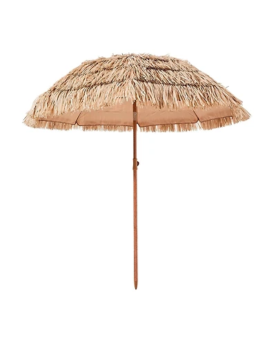Slickblue Thatched Patio Umbrella with Tilt Function, Tiki Style Pool Umbrella for Beach, Garden & Backyard