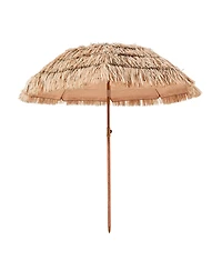 Slickblue Thatched Patio Umbrella with Tilt Function, Tiki Style Pool Umbrella for Beach, Garden & Backyard