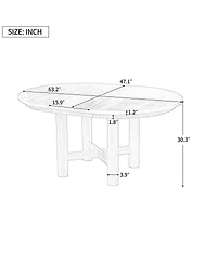 Streamdale Furniture Wood Extendable Oval Dining Table, 47"-63", Espresso