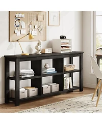 Tribesigns 63" Solid Wood Bookshelf with 6 Cubes