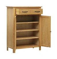 vidaXL Shoe Cabinet 29.9"x14.6"x41.3" Solid Oak Wood